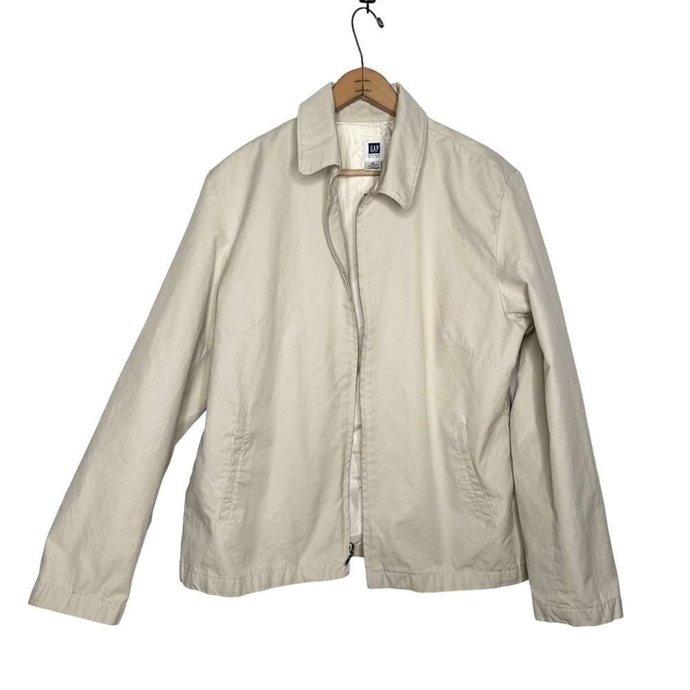 Gap | Cream Front Zipper Jacket Size XL